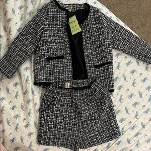 Chic Kids' Black and White Tweed Set size 6-7